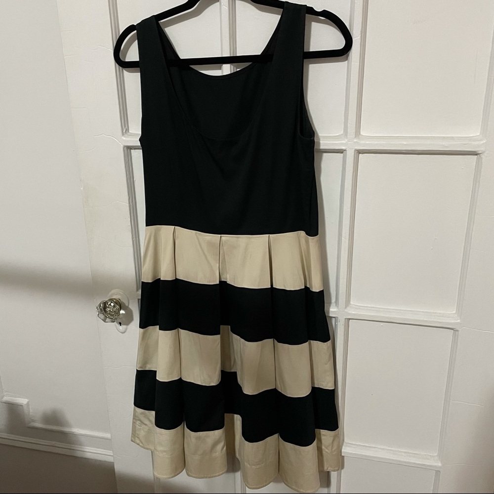 Kate Spade Black & Cream Striped Dress